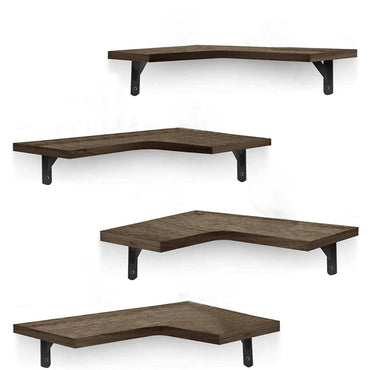 4-Pack: Corner Floating Shelf Wall Mount Display Storage