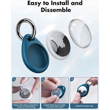 4-Pack: UNBREAKcable Apple AirTag Holder with All Metal Keychain Key Ring Clip (Refurbished)