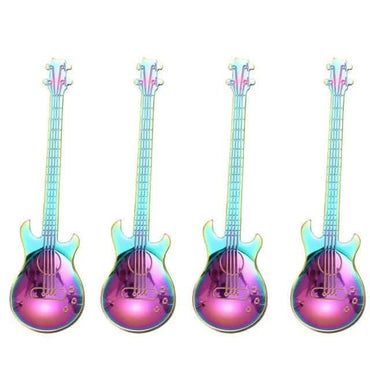 4-Piece: Guitar-Shaped Spoon Set