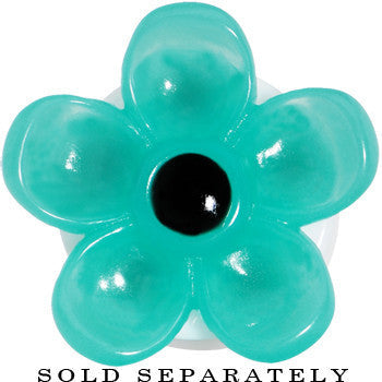 18mm Acrylic Aqua Flower Saddle Plug