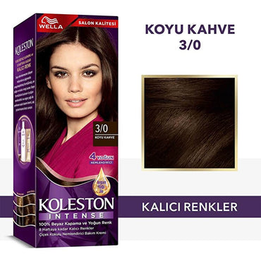 Wella Koleston Intense Permanent Hair Color 3/0 Dark Brown | 1.7 oz