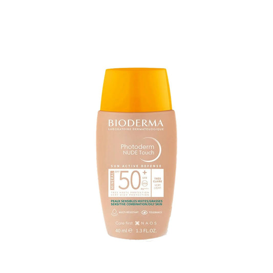 Bioderma Photoderm Nude Touch SPF 50+ Very Light Tinted Sunscreen: Ultimate Fair Skin Protection & Natural Coverage, 40ml