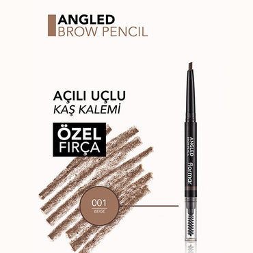 Flormar Angled Eyebrow Pencil with Brush - Precise Definition, Natural Look, 4 Shades Available