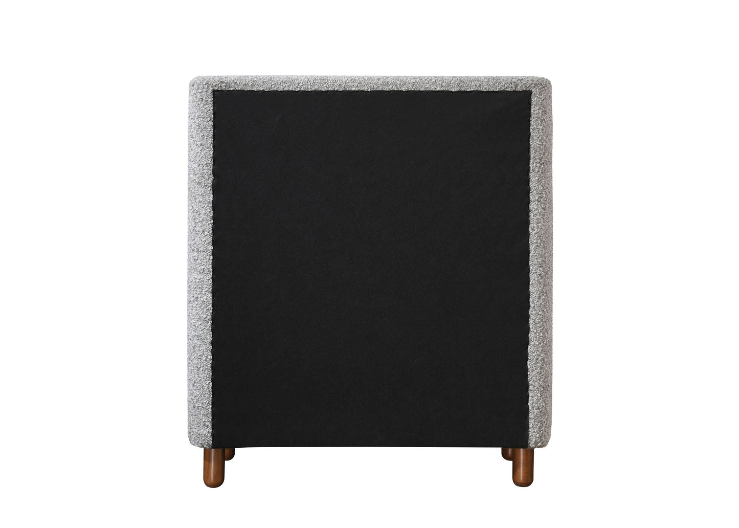 Chest of Drawers Gray Boucle Fabric 4-Drawer Rubber Wood MDF 33x38 In