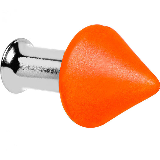 4G Orange Neon Cone Stainless Steel Plug