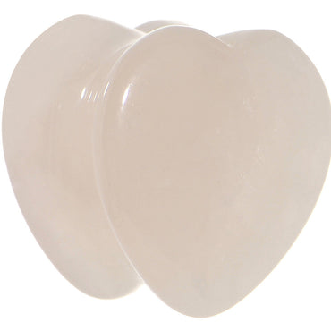 9/16 Natural Rose Quartz Sweet Heart Stone Saddle Plug Set
