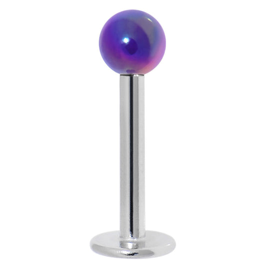 16G 5/16 3mm Acrylic Metallic Purple Labret Monroe Tragus
