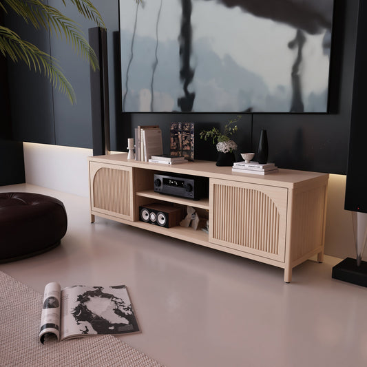 Sustainable Bamboo TV Media Console (Natural Finish)