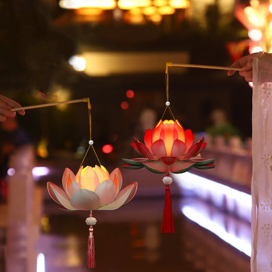 Creative Antique-Style Lotus Hand-held Luminous Lantern