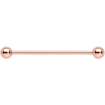14G 1 1/4 Rose Gold Plated Straight Barbell