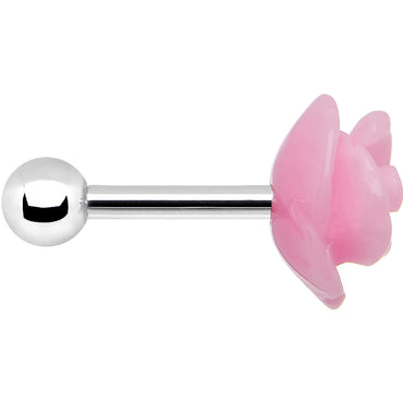 16G 1/4 Pink Acrylic Rose Flower Tragus Cartilage Earring