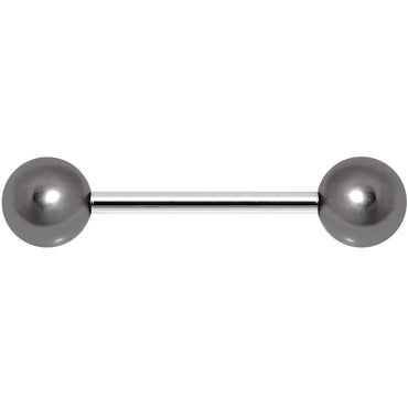 Grey Faux Pearl Acrylic Barbell Tongue Ring