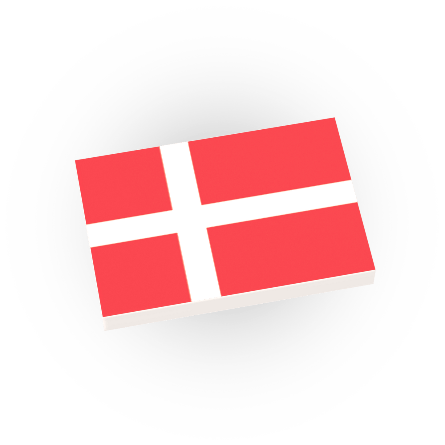 Denmark Country Flag - Custom Printed - Made Using a LEGO® Tile