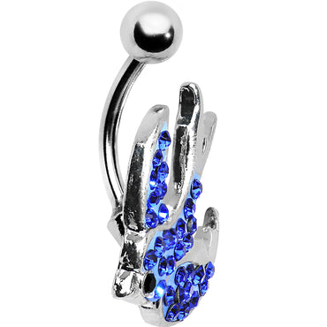 Blue Gem Soaring Bird Belly Ring