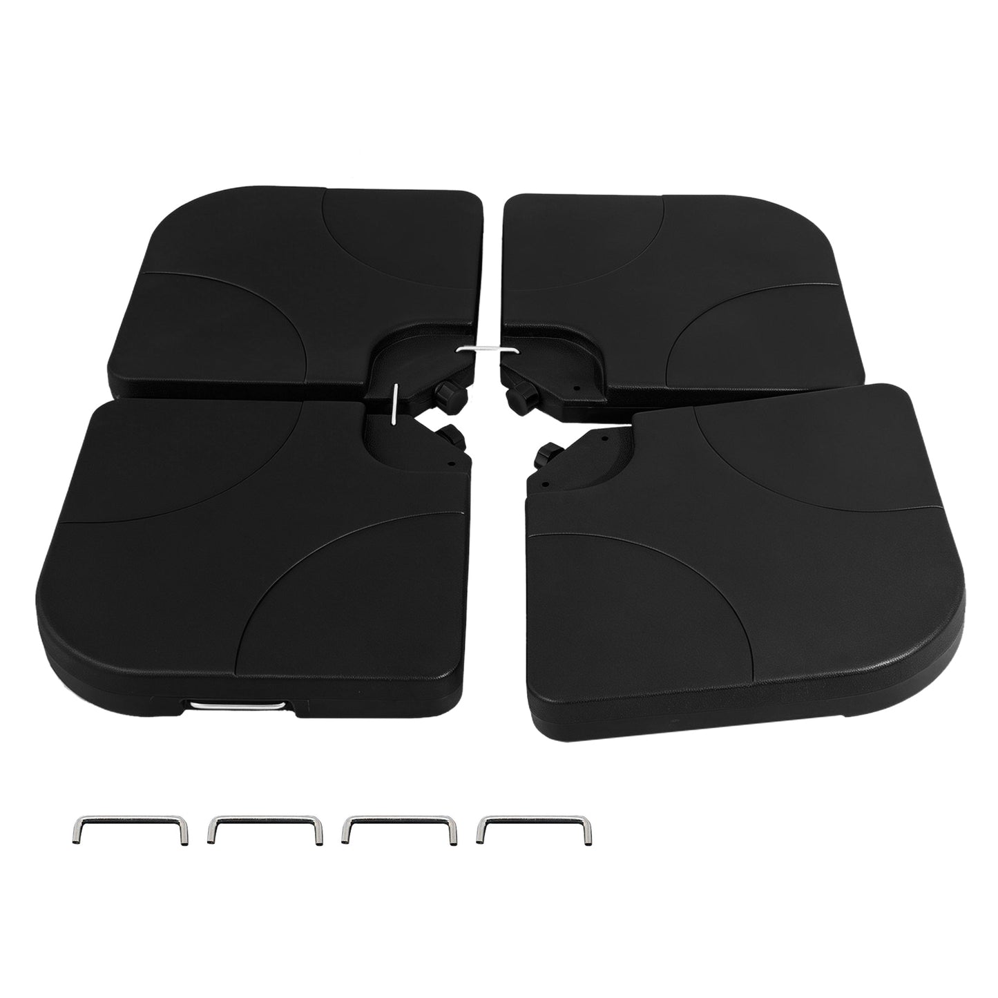 Patio Umbrella Base Offset HDPE Black 4 Panel 220 LB Water or Sand