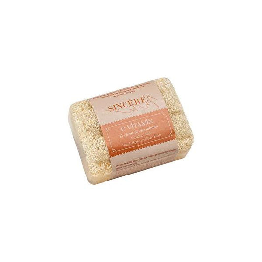 Sincere Luffa Soap Vitamin C 120 gr - Vitamin C Soap for Brighter Skin with Luffa Exfoliation