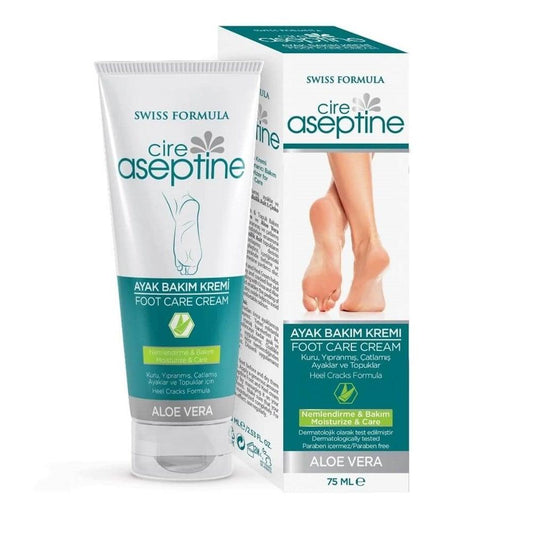 Cire Aseptine Foot Care Cream 75ml - Natural Aloe Vera Moisturizer for Dry, Cracked Feet & Heels