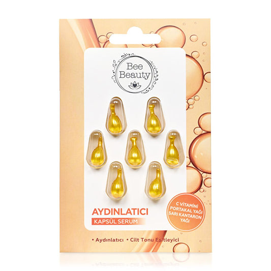 Bee Beauty Vitamin C Face Serum - Brightening, 7-Capsule Serum with Orange Oil for Smoother Skin