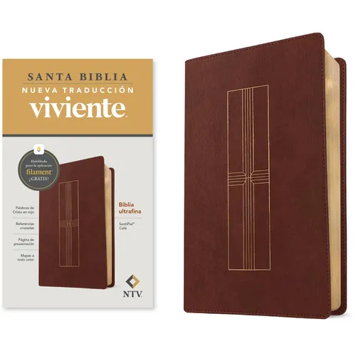 Biblia Ultrafina Ntv, Con Filament (Sentipiel, Café, Letra Roja) - Imitation Leather