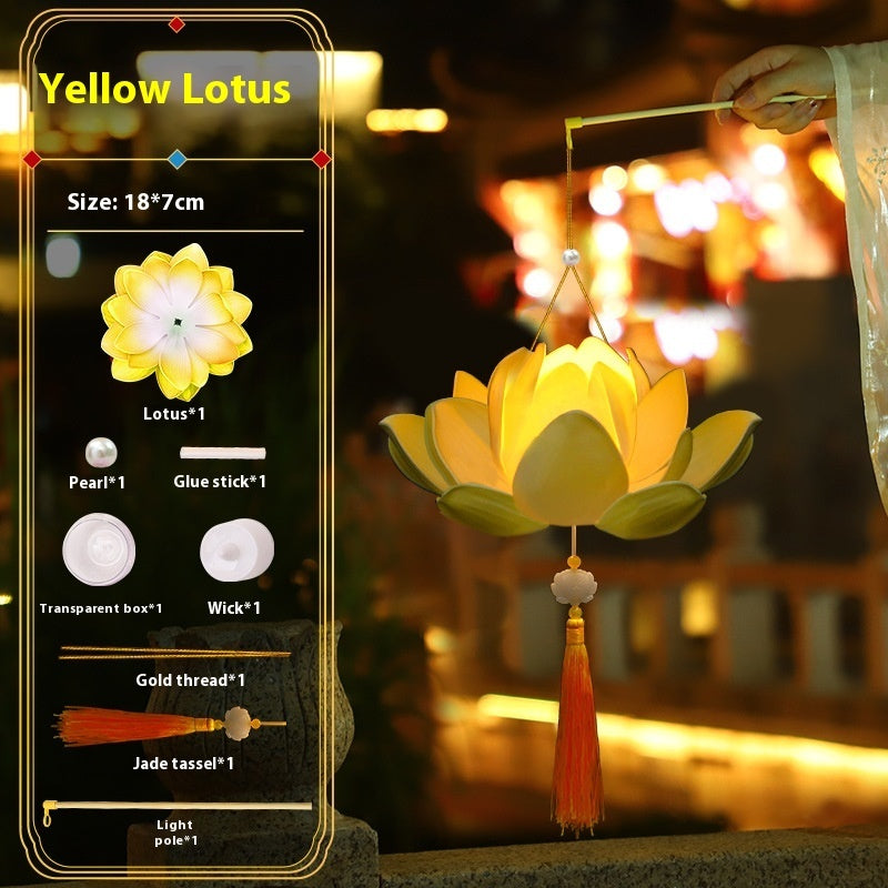 Creative Antique-Style Lotus Hand-held Luminous Lantern