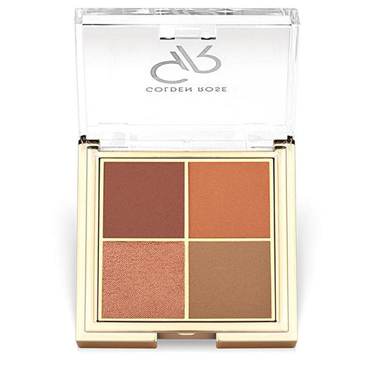 Golden Rose Quattro Eyeshadow Palette 05 Red Brick - 4 Shades Makeup Palette for Versatile Eye Looks