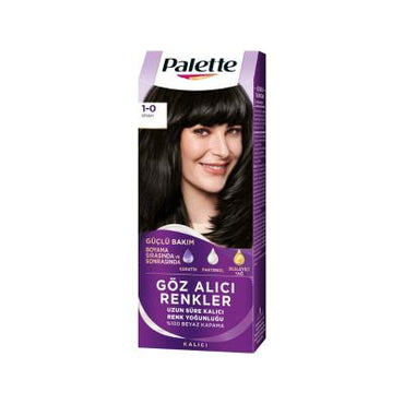 Palette Intense Color 1-0 Black Hair Dye with Keratin Mask
