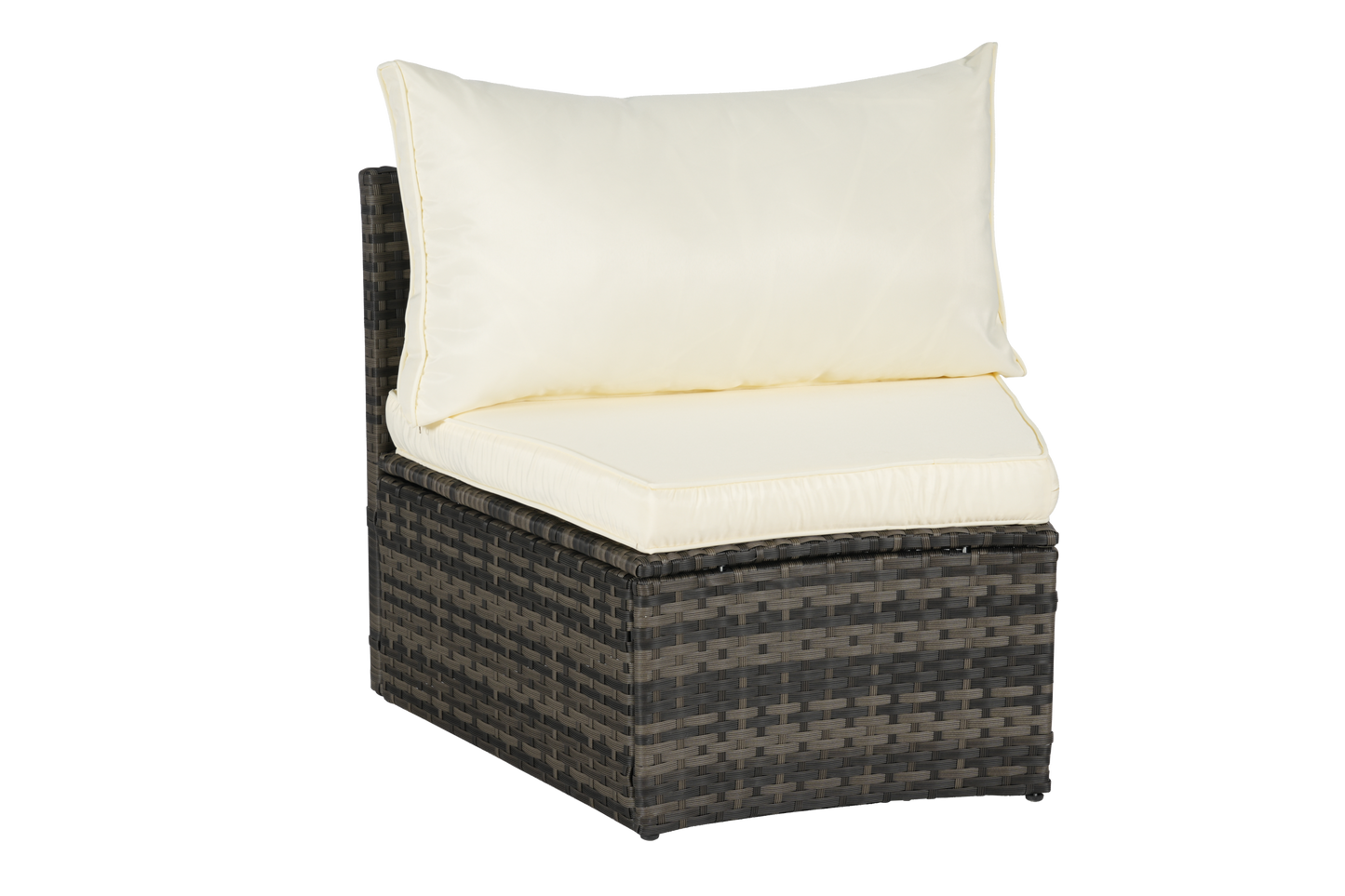 Outdoor Sectional Set PE Rattan Beige Half Moon 11pc