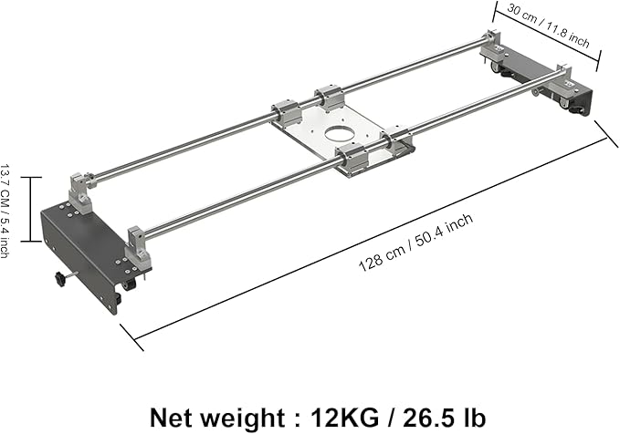Router Sled, Slab Flattening Jig, DIY Woodworking Router Sled for Flattening Slabs with Height Adjustable (L-Carriages, Steel and Aluminum, 48 Inches)