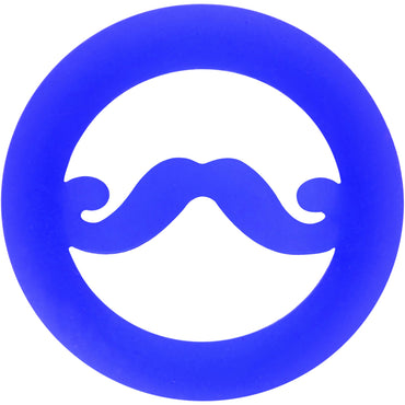9/16 Blue Silicone Dapper Mustache Tunnel Plug