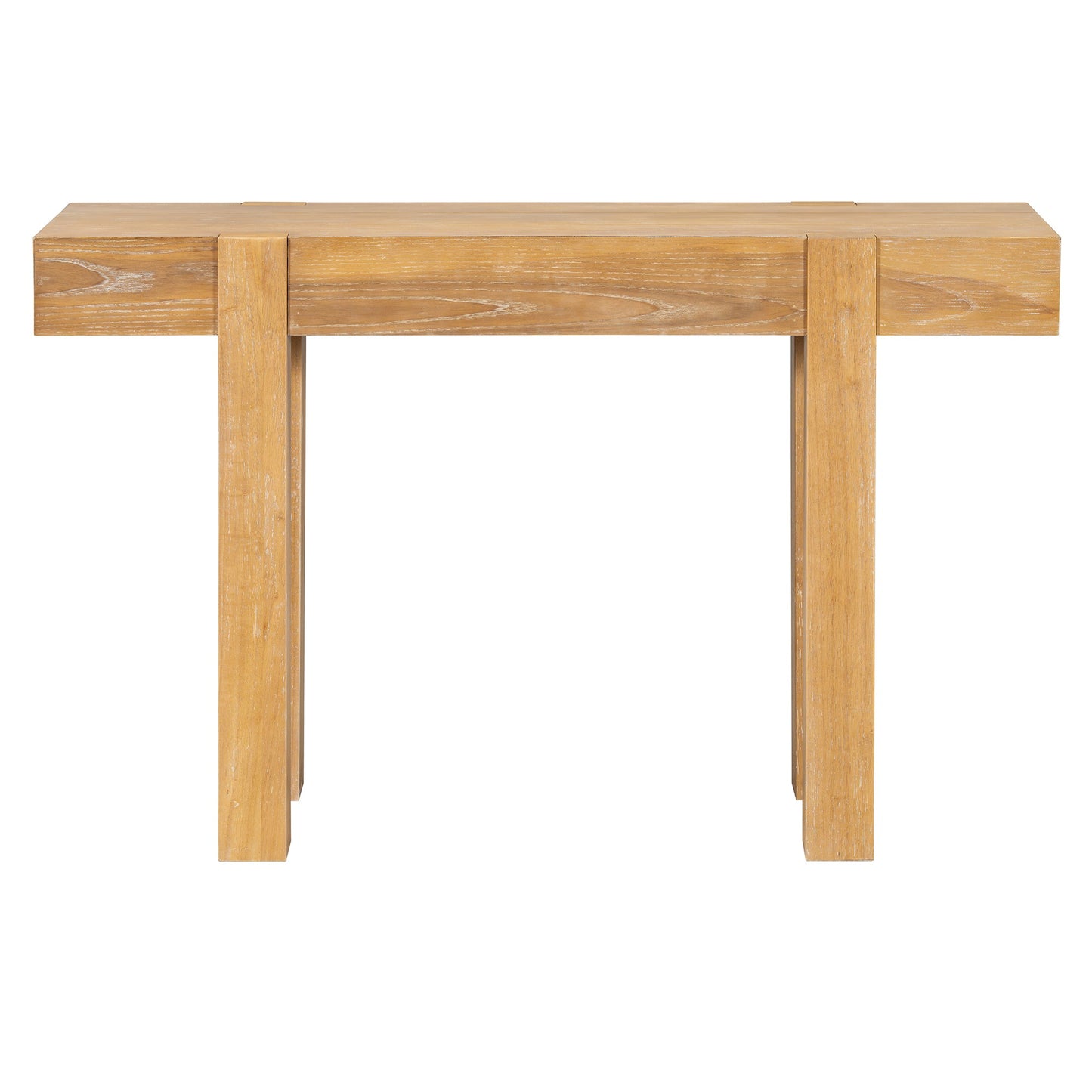 Rustic Console Table, Hidden Drawer, Side Power Outlet, Entryway Table, Natural
