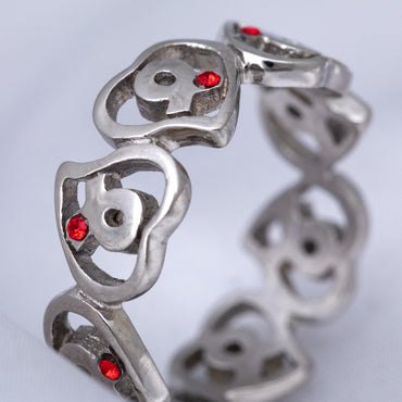 Diabetes Awareness Hearts Stainless Steel Ring