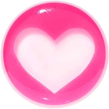 5/8 White Pink Acrylic Adoring Heart Saddle Plug