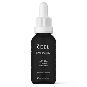 The Ceel Charcoal Face Serum with AHA BHA and Niacinamide - Anti-Aging Skincare for Acne-Prone Skin