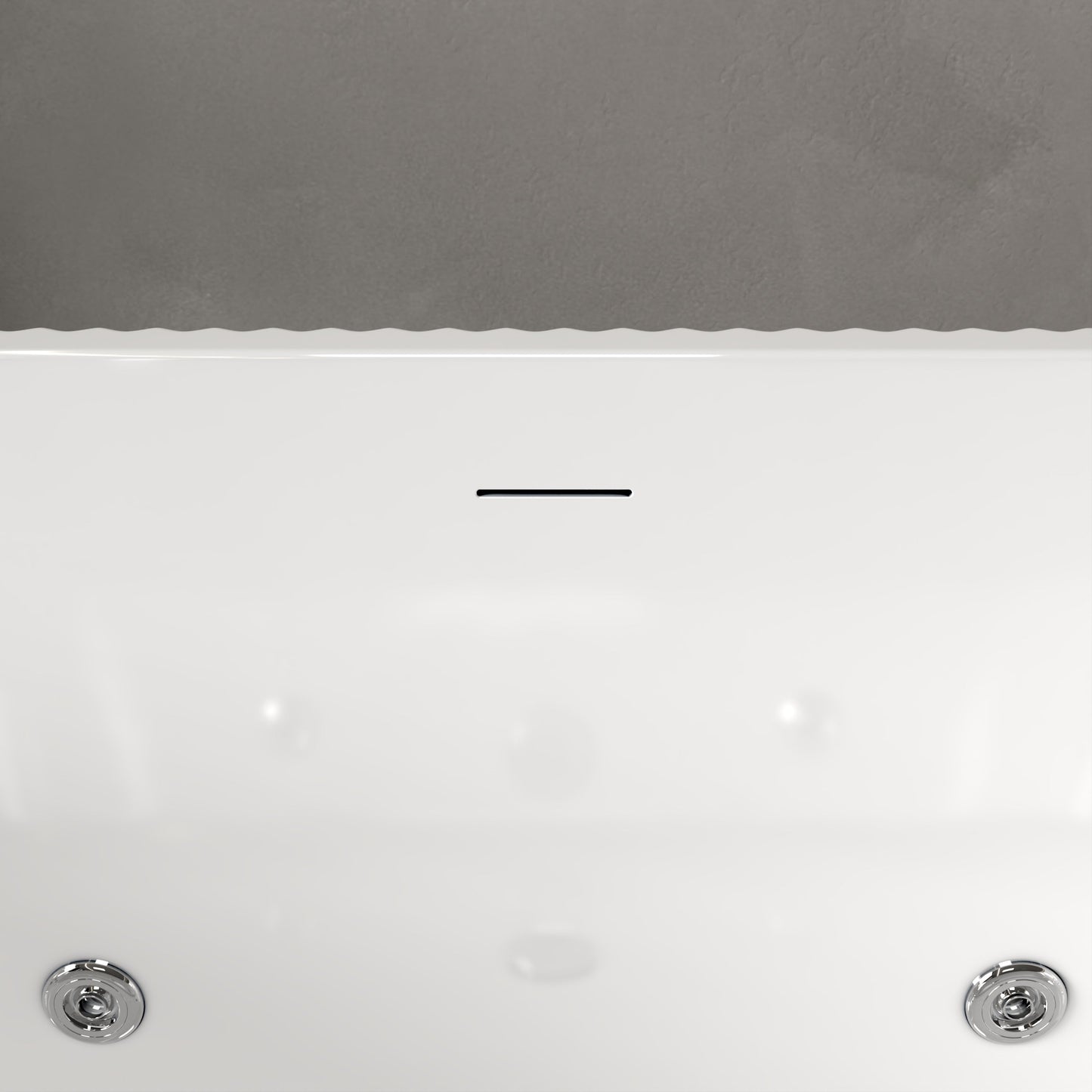 67' Rectangle Acrylic Whirlpool Bathtub Freestanding Soaker Tub Chrome Drain cUPC