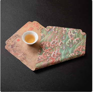 Peach Garden Notes Double-sided Tea Mat Chinese Zen