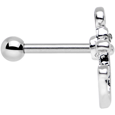 16G 1/4 Clear Gem Settle Down Anchor Cartilage Earring