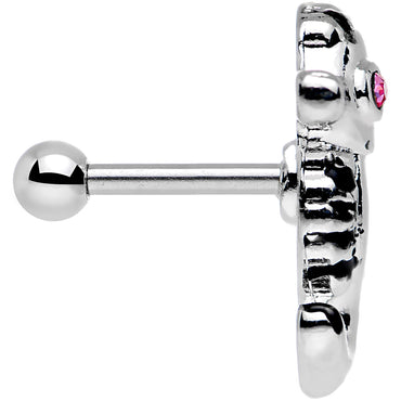 16G 1/4 Pink Gem Eyeball Seahorse Cartilage Earring