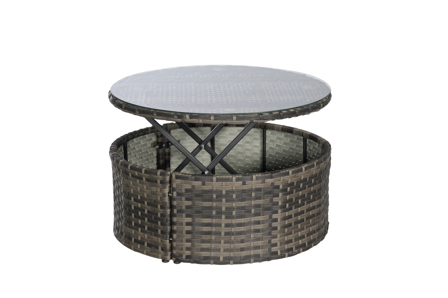 Chaise Lounge PE Rattan Canopy 380lb Capacity