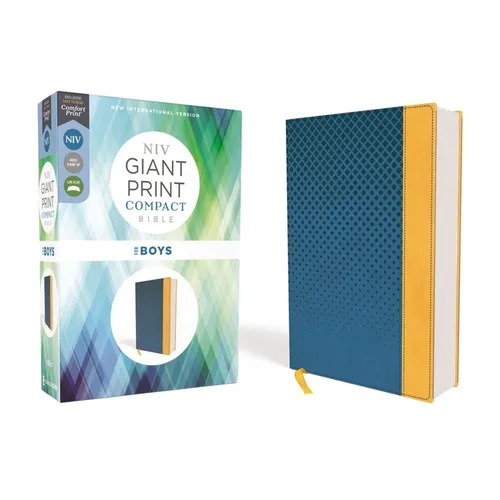 Niv, Giant Print Compact Bible for Boys, Leathersoft, Blue, Red Letter Edition, Comfort Print - Imitation Leather