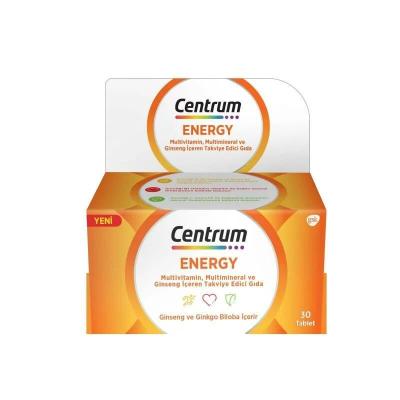 Centrum Energy Multivitamin Supplement - Boost Energy, Support Cognitive Function - Ginseng & Ginko Biloba - 30 Tablets