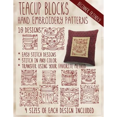 Teacup Blocks Hand Embroidery Patterns - Paperback