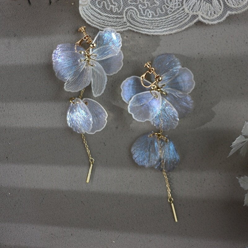Handmade Acrylic Petal Pearl-Effect Versatile Earrings