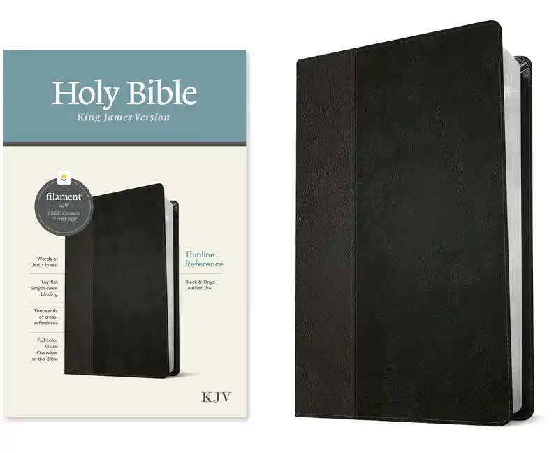 KJV Thinline Reference Bible, Filament Enabled (Leatherlike, Black/Onyx, Red Letter) - Imitation Leather