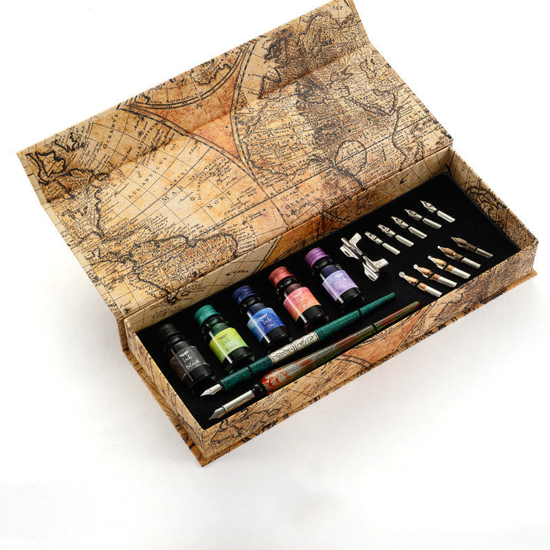 Calligraphy Practice Straight Stick Flat Tip Dip Pen Set