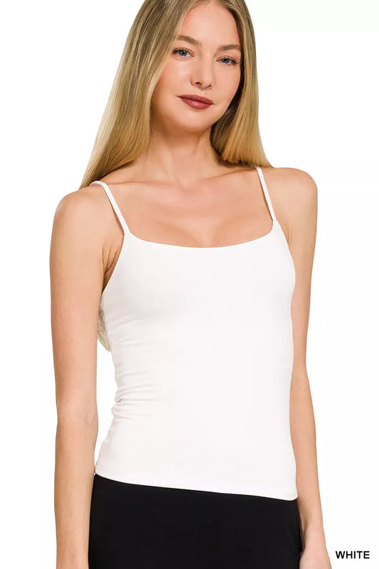Zenana Double Layered Round Neck Spaghetti Cami
