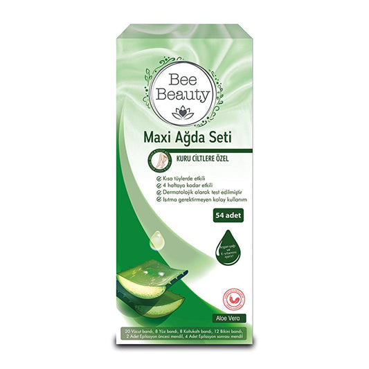 Bee Beauty Waxing Kit for Hair Removal - 54 Strips, Sensitive Skin Friendly