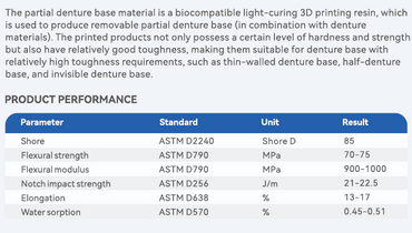 Invisible Denture Base Resin for DLP and LCD Printers 500g or 500ml