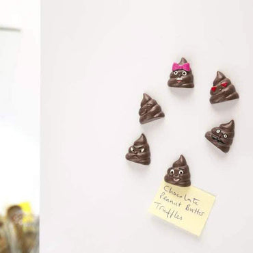 6-Piece: Kikkerland Poop/Poo Emoji Fridge Magnets Set