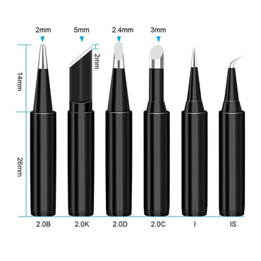 6-Piece Set: 900M-T Series Soldering Iron Tips