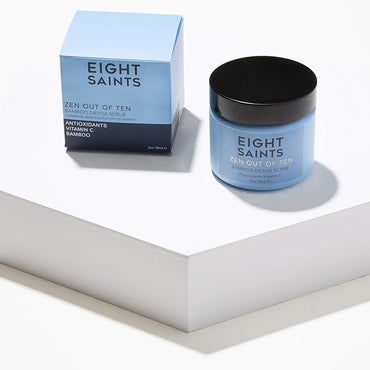Eight Saints Zen Out Of Ten Bamboo Detox Face Scrub Exfoliator, Natural and Organic Daily Exfoliating Facial Scrub With Bamboo Fibers to Unclog Pores, Blackheads, Blemishes, and Dull Skin, 2 Ounces
